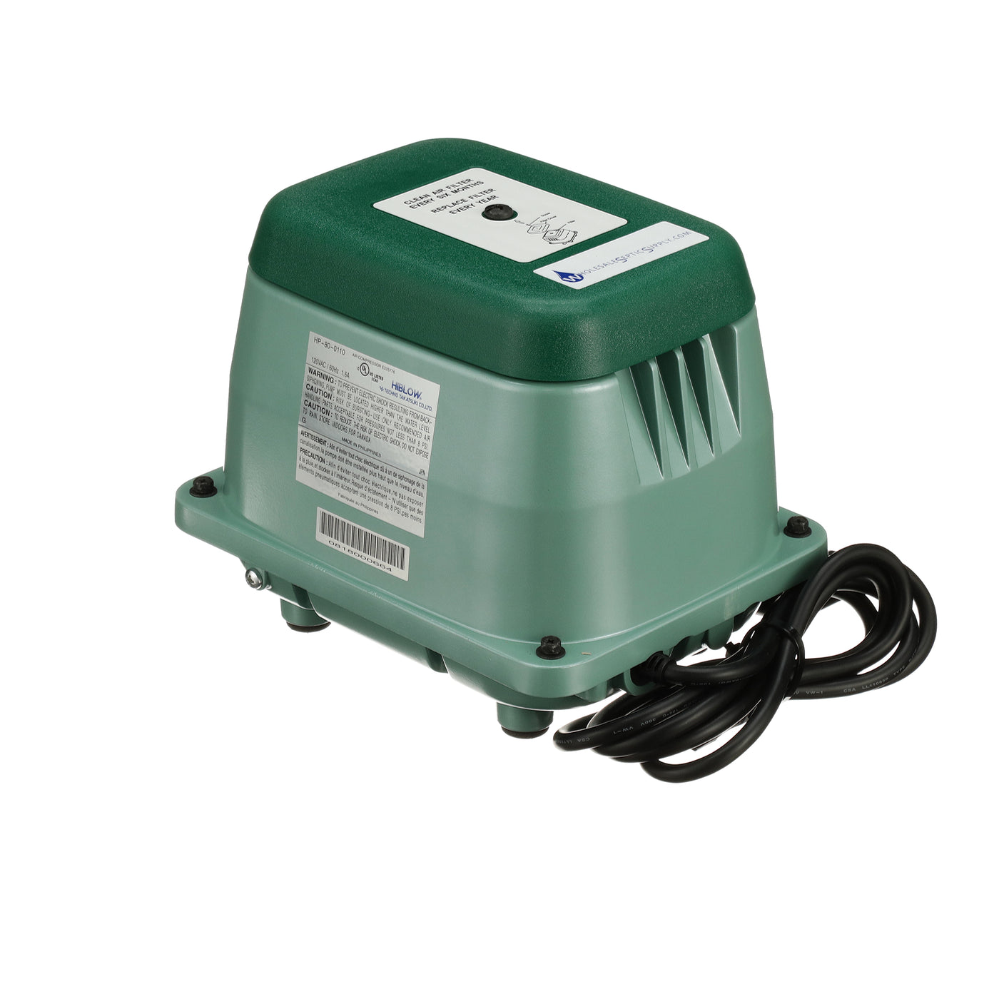 Hiblow HP-80 Septic Air Pump - Wholesale Septic Supply